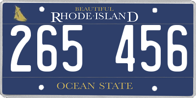 RI license plate 265456