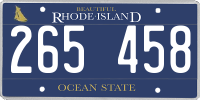 RI license plate 265458