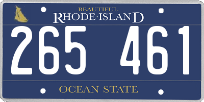 RI license plate 265461