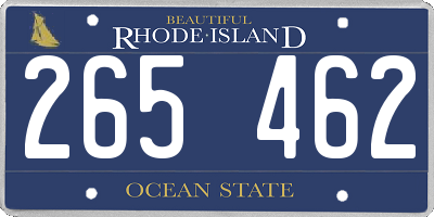 RI license plate 265462