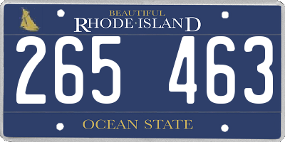 RI license plate 265463
