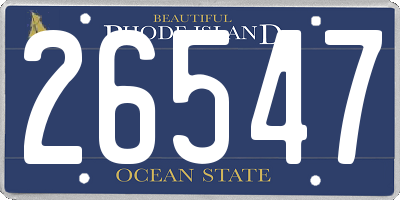 RI license plate 26547