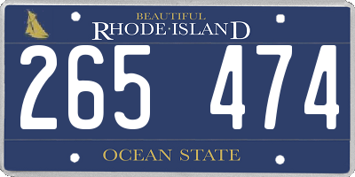 RI license plate 265474