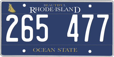 RI license plate 265477