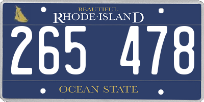 RI license plate 265478