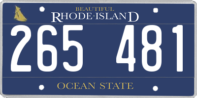 RI license plate 265481