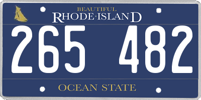RI license plate 265482