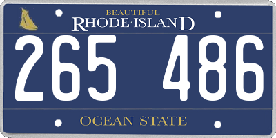 RI license plate 265486