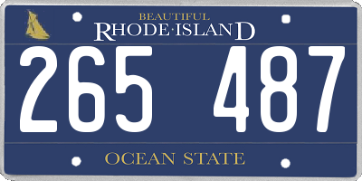 RI license plate 265487