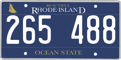 RI license plate 265488