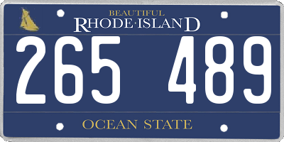 RI license plate 265489