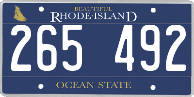 RI license plate 265492