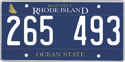 RI license plate 265493