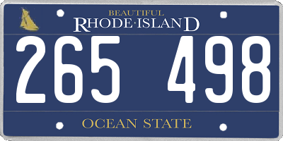 RI license plate 265498