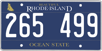 RI license plate 265499