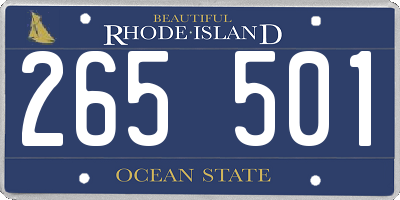 RI license plate 265501