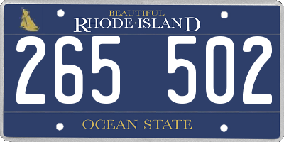 RI license plate 265502