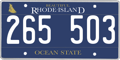 RI license plate 265503