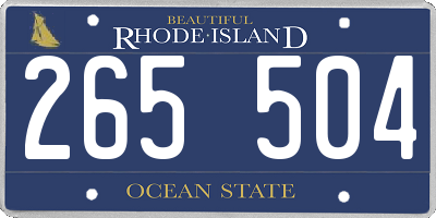 RI license plate 265504