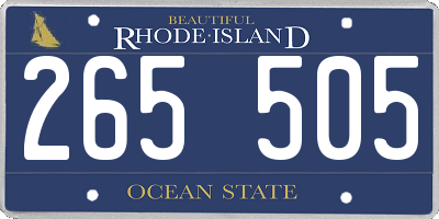 RI license plate 265505