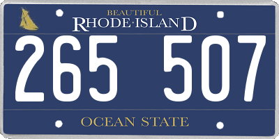 RI license plate 265507