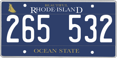 RI license plate 265532