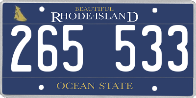 RI license plate 265533