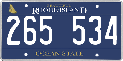 RI license plate 265534