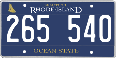 RI license plate 265540