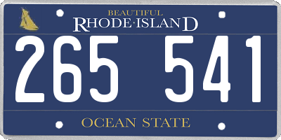 RI license plate 265541