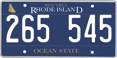 RI license plate 265545
