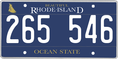 RI license plate 265546