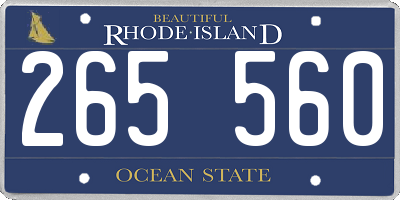 RI license plate 265560