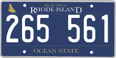 RI license plate 265561