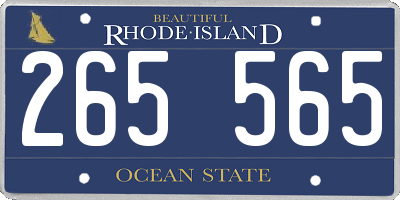 RI license plate 265565