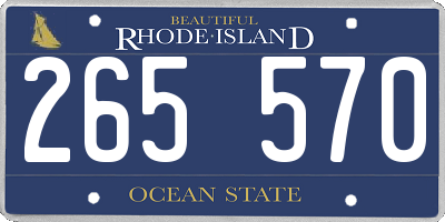 RI license plate 265570