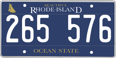 RI license plate 265576