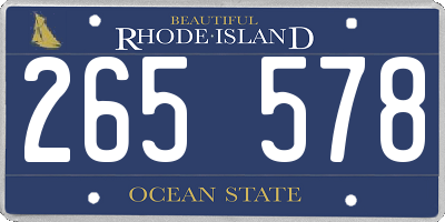 RI license plate 265578
