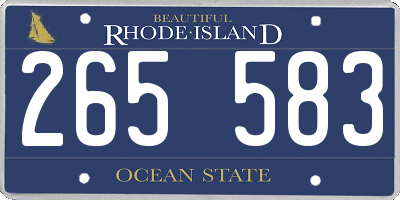 RI license plate 265583