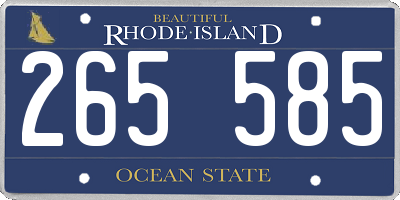 RI license plate 265585