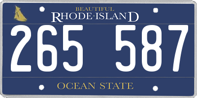RI license plate 265587