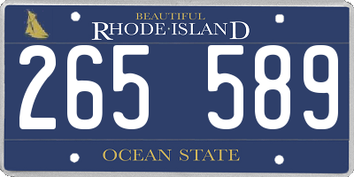 RI license plate 265589