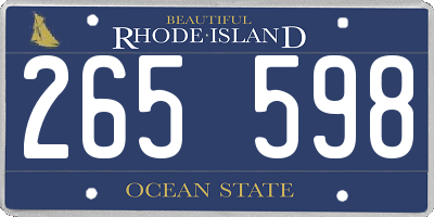 RI license plate 265598