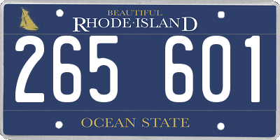 RI license plate 265601