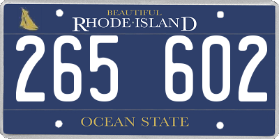 RI license plate 265602