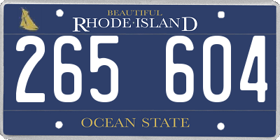 RI license plate 265604