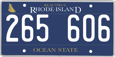 RI license plate 265606