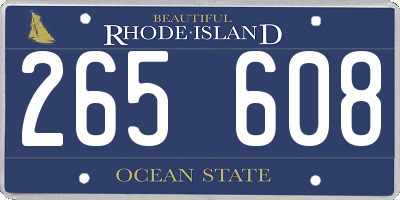 RI license plate 265608