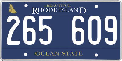 RI license plate 265609