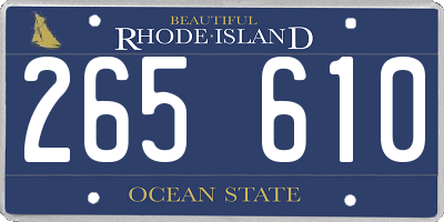 RI license plate 265610